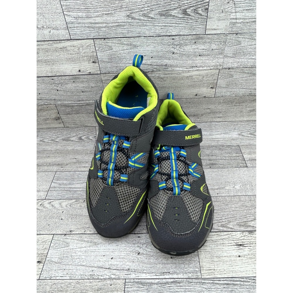Merrell ML-B Trail Chaser Kids Hiking Shoes Grey Lime Blue MY55631 Size 4.5M